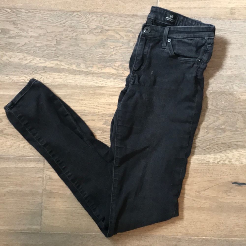 AG Super Skinny Jeans in Dark Grey Wash